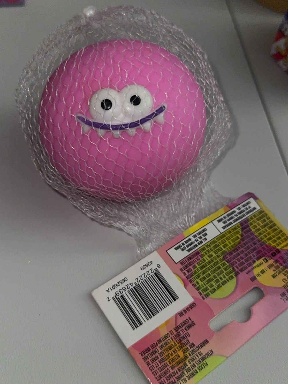 Funny Face Balls Pink Squeeze Toy  by orb
